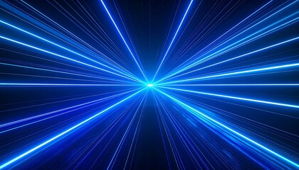 Radiant blue light rays converging