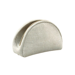 Elegant textured cosmetic pouch with golden zipper, perfect for travel and daily essentials, a stylish accessory for any vanity.