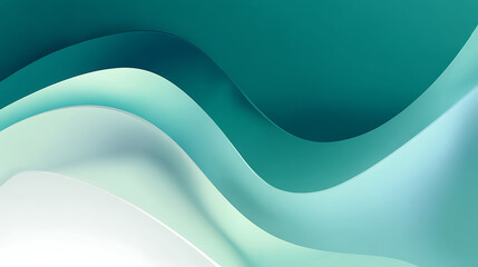 Obraz premium Teal Waves Abstract Motion of Tranquil Background