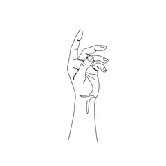 Hand Through Frame Minimalist Line Art