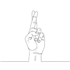 Fingers Crossed Minimalist Line Art