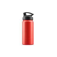 Vibrant red sport water bottle with black flip top lid, perfect for active lifestyles and hydration on the go, modern design.