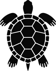 Obraz premium A simple black and white illustration of a turtle viewed from above