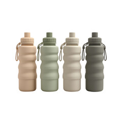 Stylish collapsible water bottles in muted pastel tones for modern active lifestyles and eco conscious hydration on the go
