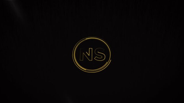 Elegant Gold Initials NS Logo Design in Circle