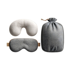 Luxurious travel comfort set featuring a soft neck pillow, calming eye mask, and portable storage pouch for serene journeys.