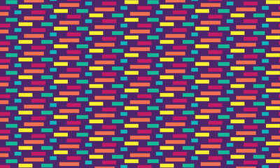 Brick abstract vector pattern. Colorful geometric vibrant retro seamless ornament for textile, fabric, interior, ceramic, wallpaper, paper decoration