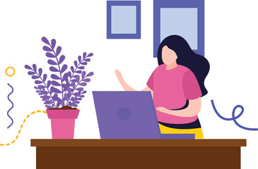 vector illustration of a  woman