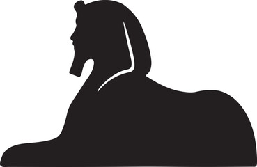 Sphinx silhouette vector, ancient Egyptian monument illustration for historical and cultural design