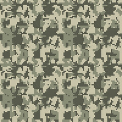 Camouflage seamless pattern Printing on cloth, textile, Wallpaper, paper, wrapper. Different shades of green color Abstract background in military style