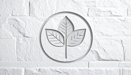 Abstract Vegan Symbol Carved in Stone Texture. Vegan Lifestyle. Generated Image