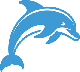 Fototapeta premium Blue Dolphin Logo Vector Design