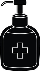 Clean hand sanitizer bottle icon and illustration