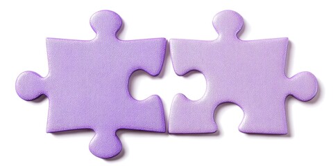Obraz premium Two matching light purple jigsaw puzzle pieces