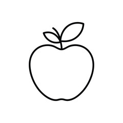 Fototapeta premium A simple, elegant vector outline of an apple. This minimal graphic is perfect for health, nutrition, education, or organic food-related projects. Easily scalable and isolated on a white background.