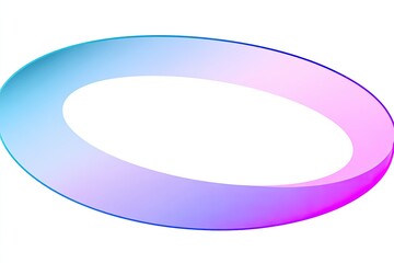 Oval ring with a gradient of light blue to pink