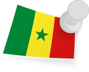 Senegal Flag with Pin