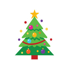 Obraz premium Modern and playful Christmas tree vector with a colorful, abstract design.