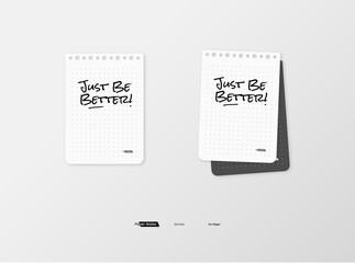 Set of binder paper note sheet isolated vector graphic