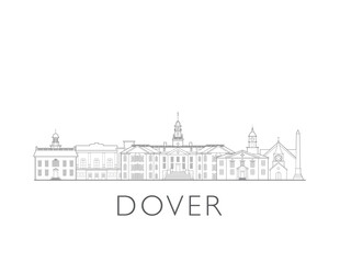 Dover, Delaware in USA cityscape illustration skyline drawing