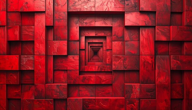 Red geometric tunnel