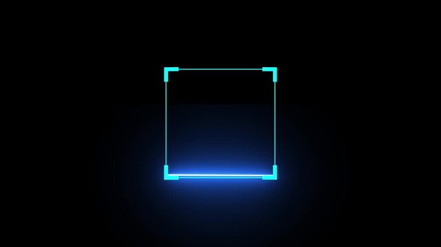 Glowing laser scanning icon with minimal line animation. Scanning icon.