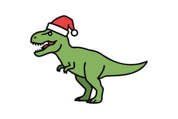 christmas dinosaur vector illustration