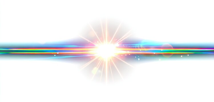 Colorful light burst with horizontal lines - Powered by Adobe