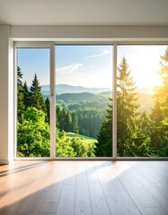 Fototapeta premium Modern room with mountain view