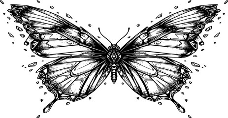 black and white butterfly