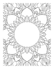 Mandala Coloring Page & Book for Adults and Kid. High resolution (300 DPI), Ready to print on standard 8.5x11-(A4) inch paper With (No Bleed), Black and White. Vector illustration