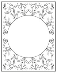 Bold and Easy Mandala Coloring Page & Book for Adults and Kid. High resolution (300 DPI), Ready to print on standard 8.5x11-(A4) inch paper With (No Bleed), Black and White. Vector illustration