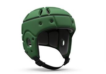 Green protective headgear for various impact sports, safeguarding athletes