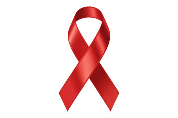 World aids day and national HIV- AIDS and aging awareness month with red ribbon on transparent background