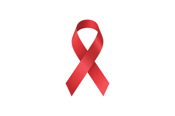 World aids day and national HIV- AIDS and aging awareness month with red ribbon on transparent background