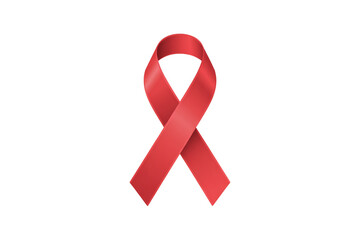 World aids day and national HIV- AIDS and aging awareness month with red ribbon on transparent background