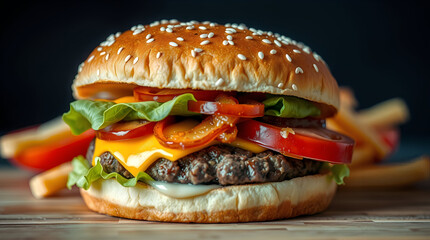 hamburger on a plate