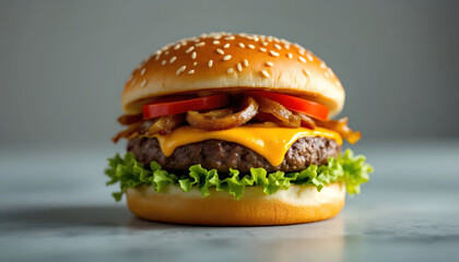 hamburger on a plate