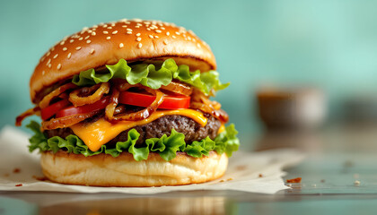 hamburger on a plate