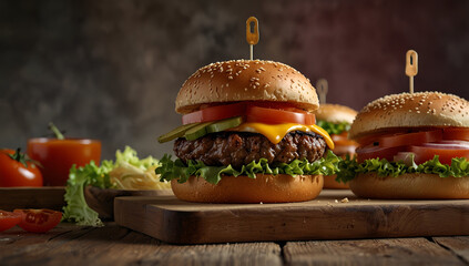 hamburger on a plate
