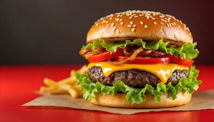 hamburger on a plate