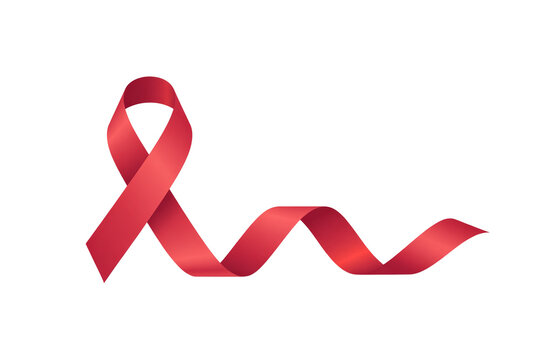 World aids day and national HIV- AIDS and aging awareness month with red ribbon on transparent background