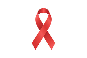 World aids day and national HIV- AIDS and aging awareness month with red ribbon on transparent background