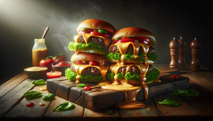 hamburger on a plate