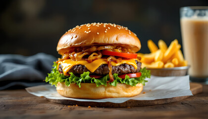 hamburger on a plate