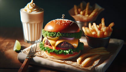 hamburger on a plate