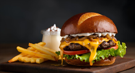 hamburger on a plate