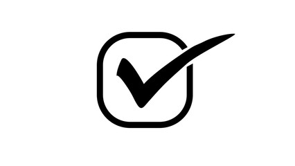 Check mark icon in square box Tick symbol button element Graphic design element Black color Vector illustration Isolated on white background
