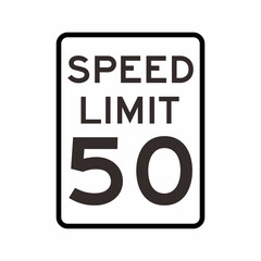 Street Sign. SPEED LIMIT 50