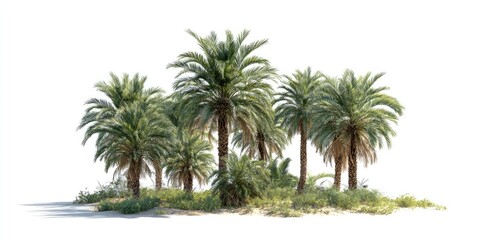 Obraz premium Group of palm trees on a sandy patch